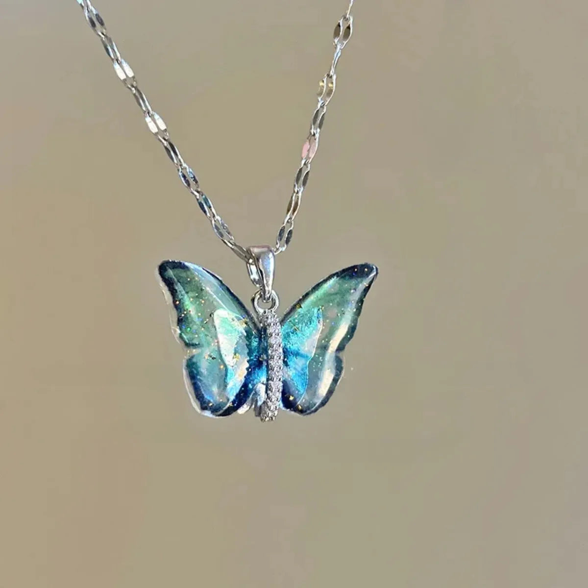 Elegant butterfly pendant necklace
