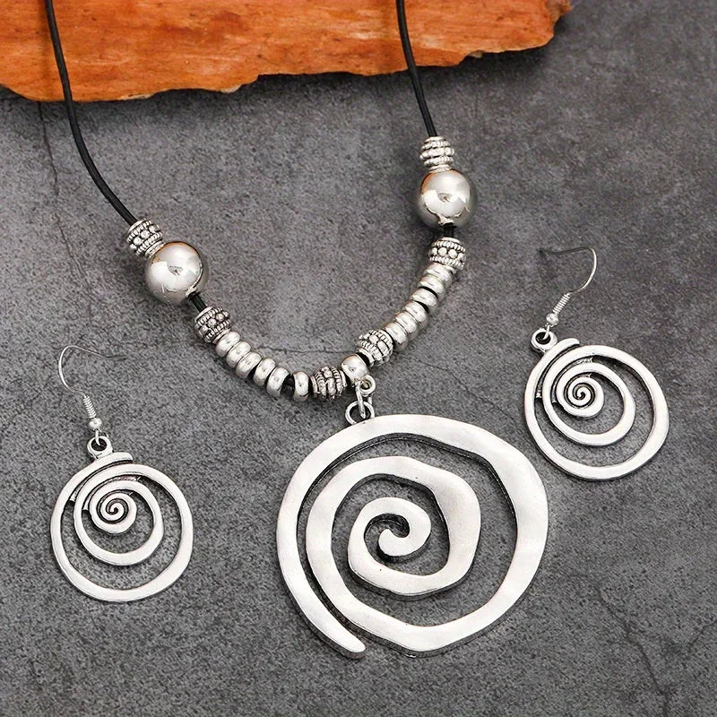 Donia Style Jewelry Set Retro Spiral