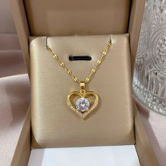 Product title is Artificial Gems Heart  Necklace