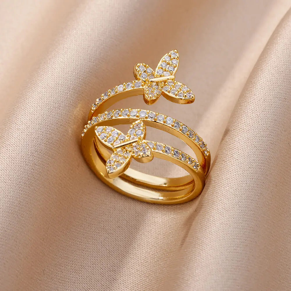 Women Rings Stainless Steel Adjustable