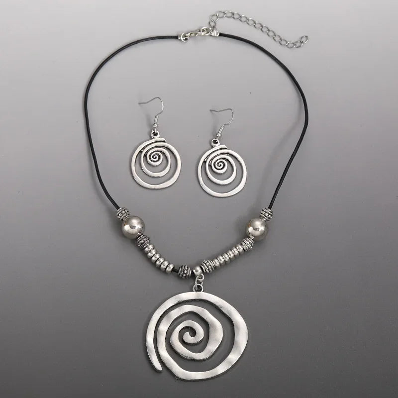 Donia Style Jewelry Set Retro Spiral