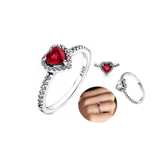 roduct title is 925 Sterling Silver Red Heart Wedding Ring   