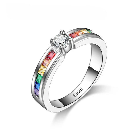 Rainbow Cubic Zircon Rings - Bijoux Art
