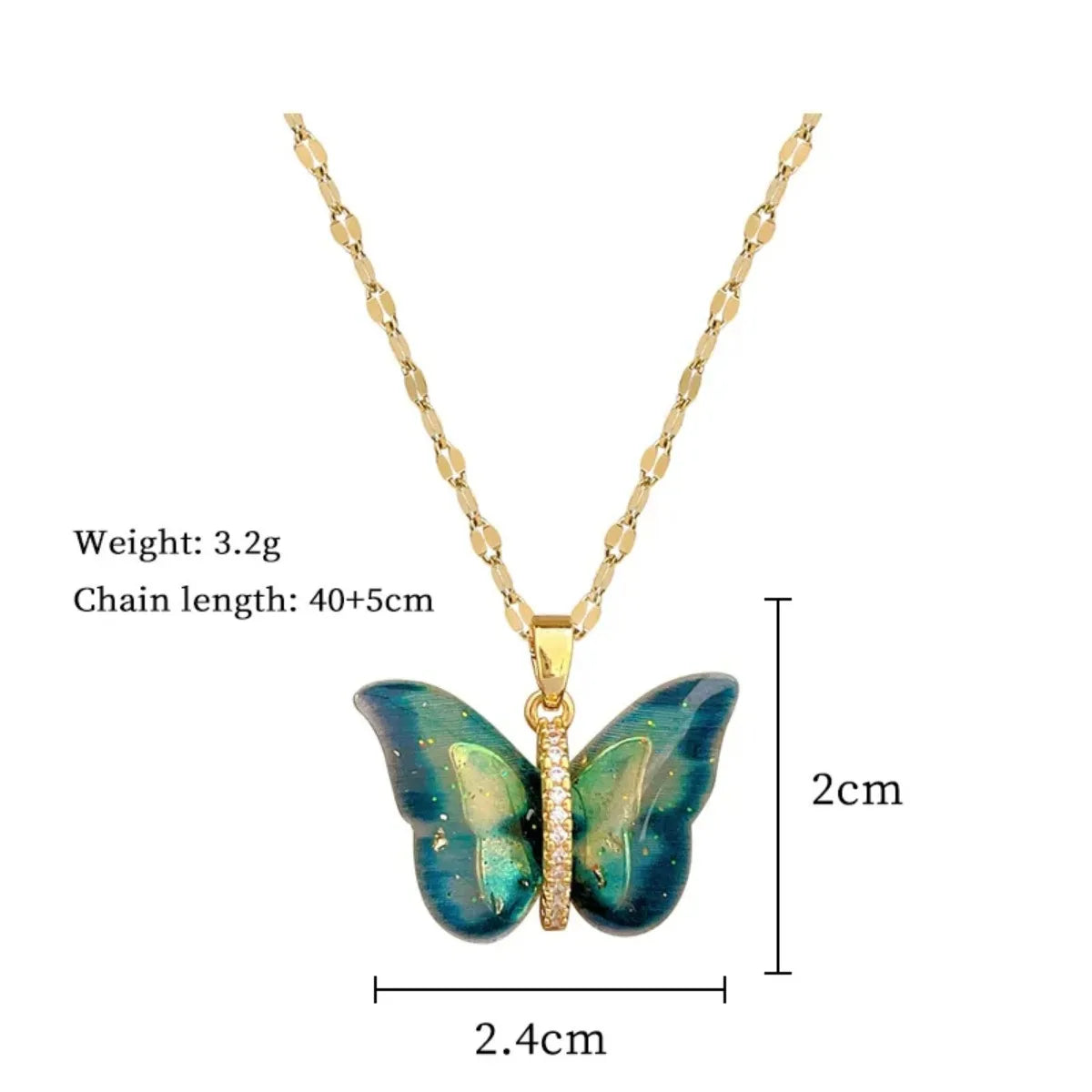 Elegant butterfly pendant necklace