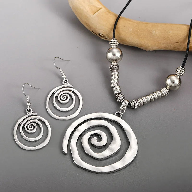 Donia Style Jewelry Set Retro Spiral