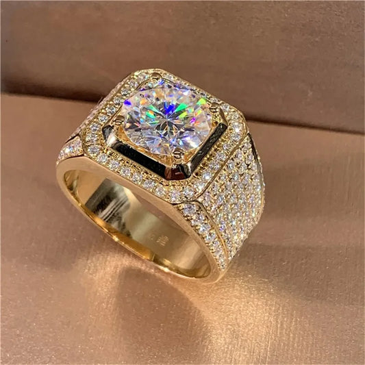 14k Gold Solitaire Ring for Men