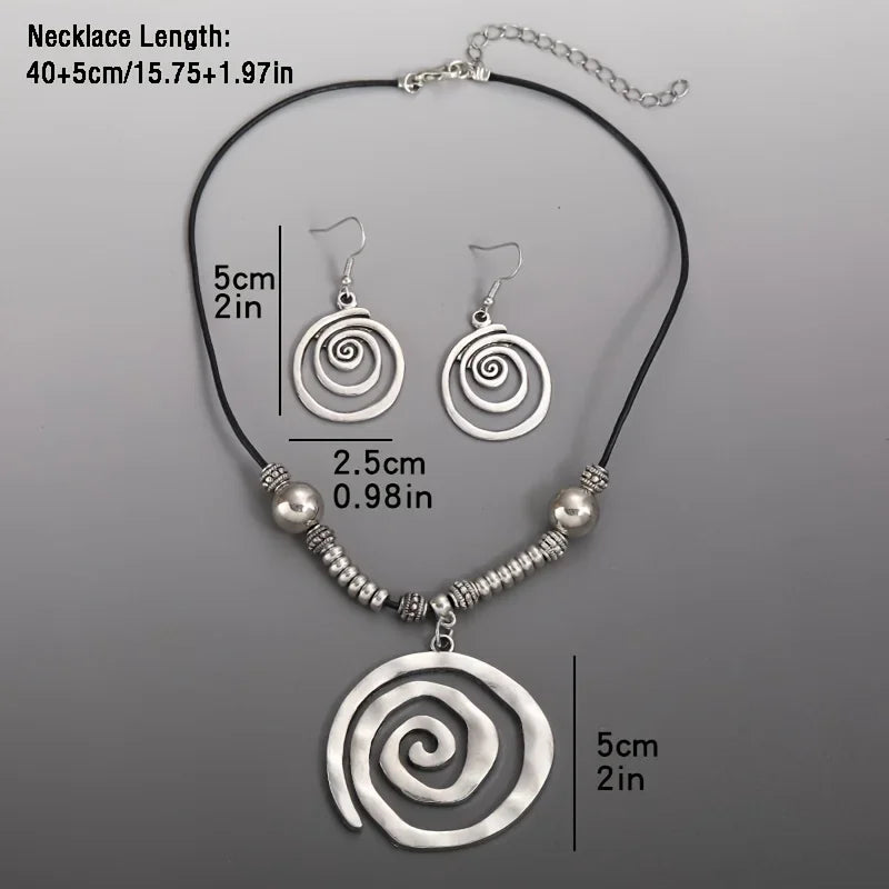 Donia Style Jewelry Set Retro Spiral