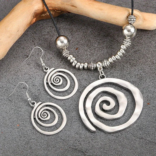 Donia Style Jewelry Set Retro Spiral