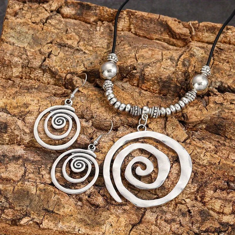 Donia Style Jewelry Set Retro Spiral